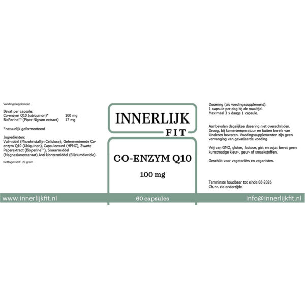 Co-enzym Q10 100mg 60 cap - Afbeelding 2