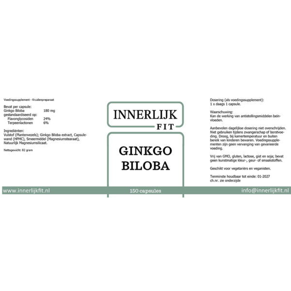 Ginkgo Biloba 150 cap - Afbeelding 2