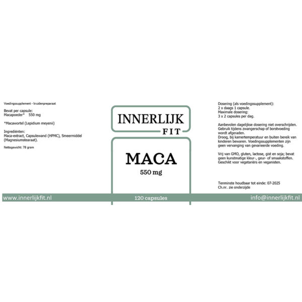 Maca 120 cap - Afbeelding 2