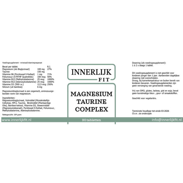 Magnesium Taurine Complex 90 tab - Afbeelding 2