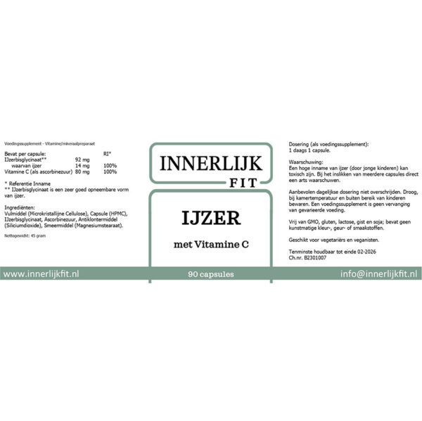 IJzer met Vitamine C 90 cap - Afbeelding 2